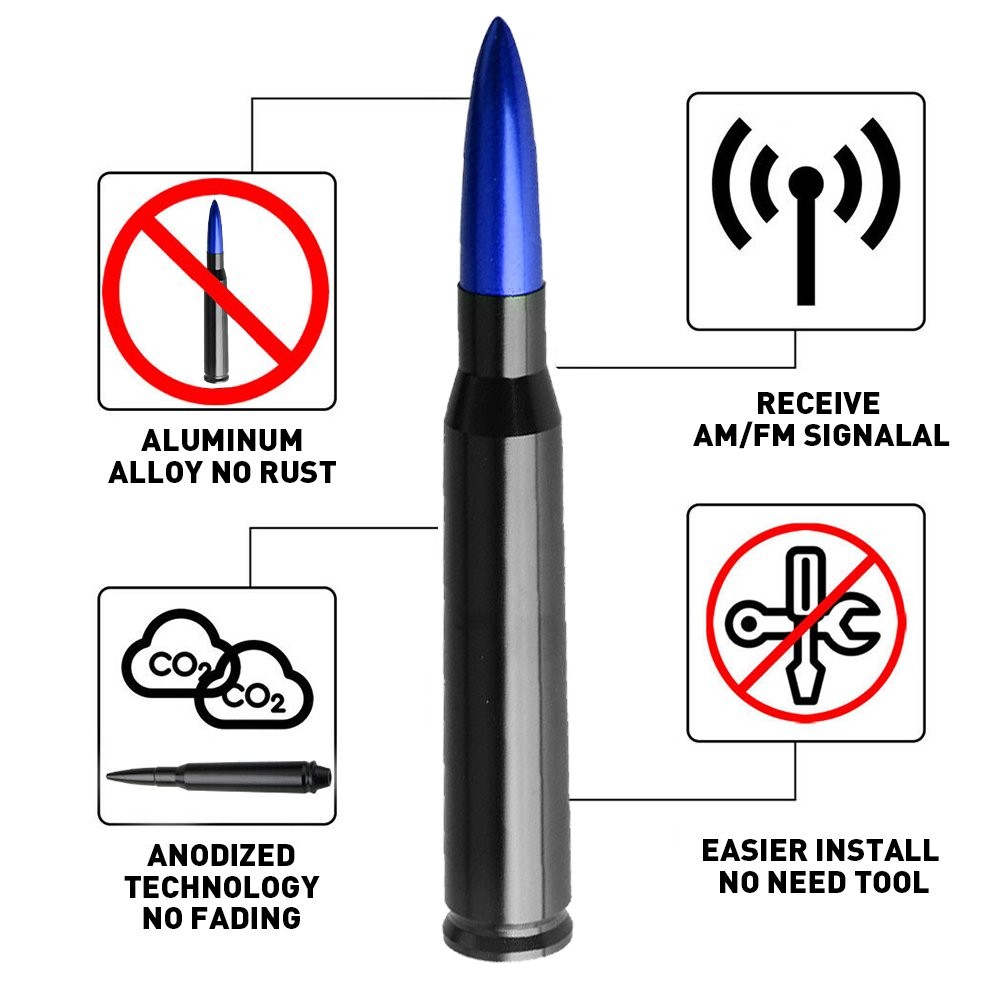 Bullet Antenna Mast Power For Motorcycles Cars Street Rods Classics Boat M