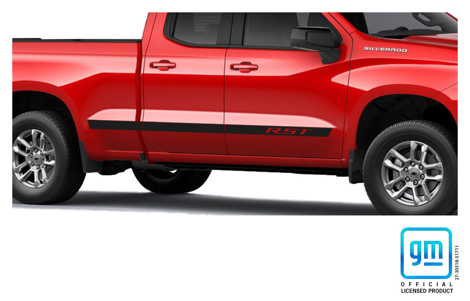 2019 20 21 22 23 24 Chevy Silverado 1500 Matte Black RST Crew Double Cab Decals