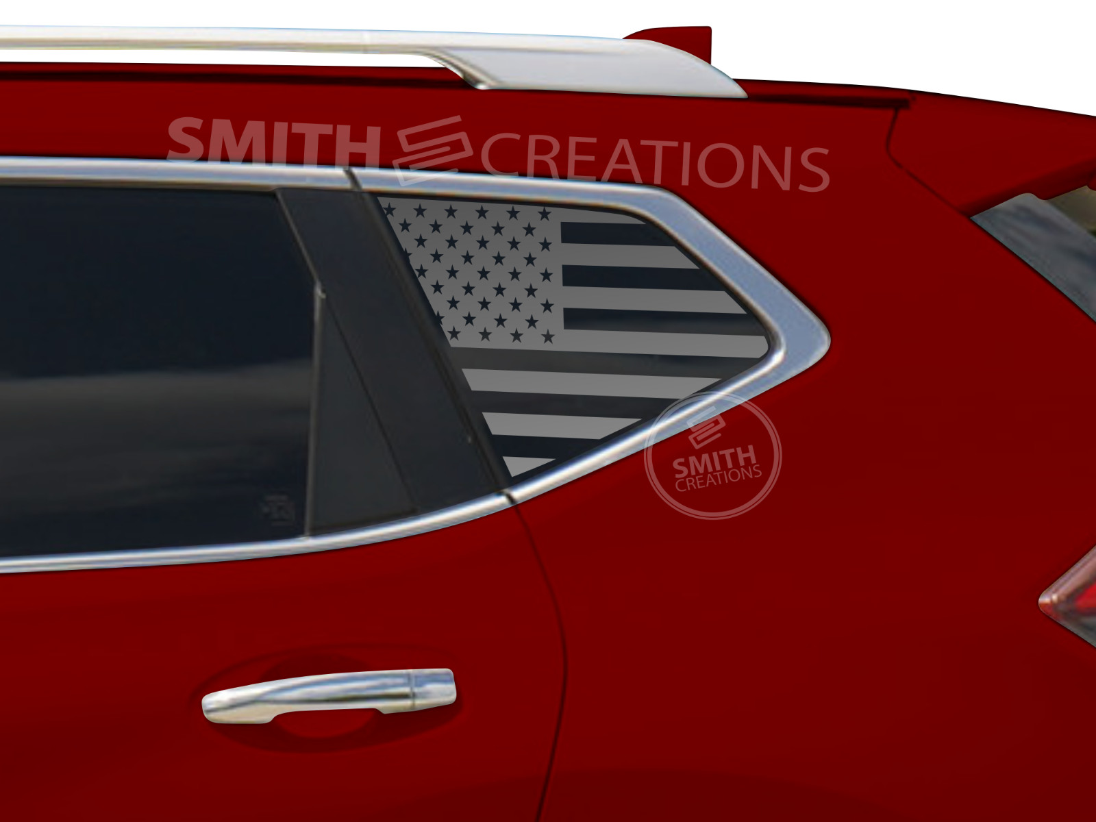 Fits 2014-2020 Nissan Rogue Quarter Window Standard American Flag Vinyl Decal