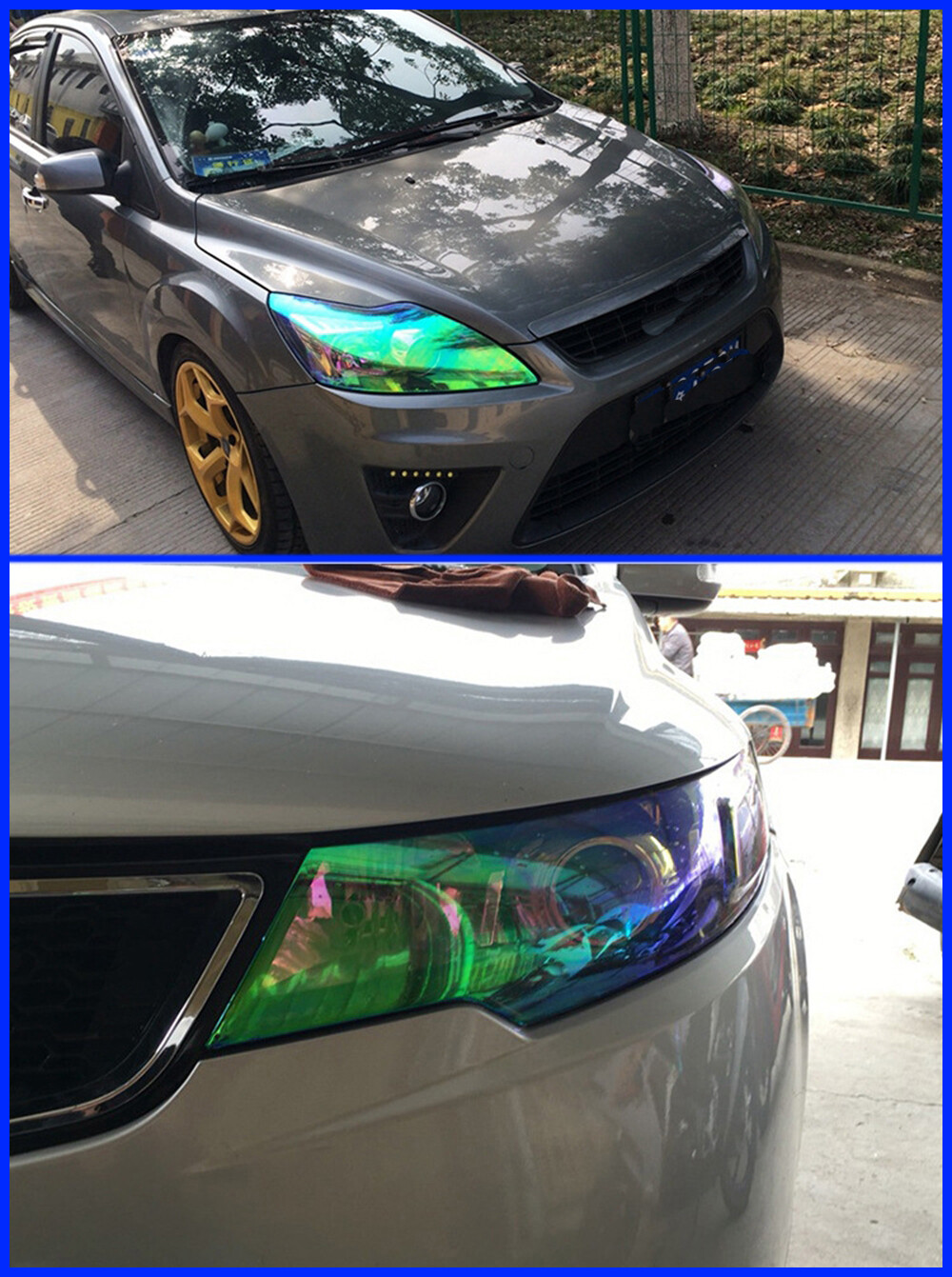 12*28inch Neo Chrome Color Headlight Taillight Fog Light Vinyl Tint Film