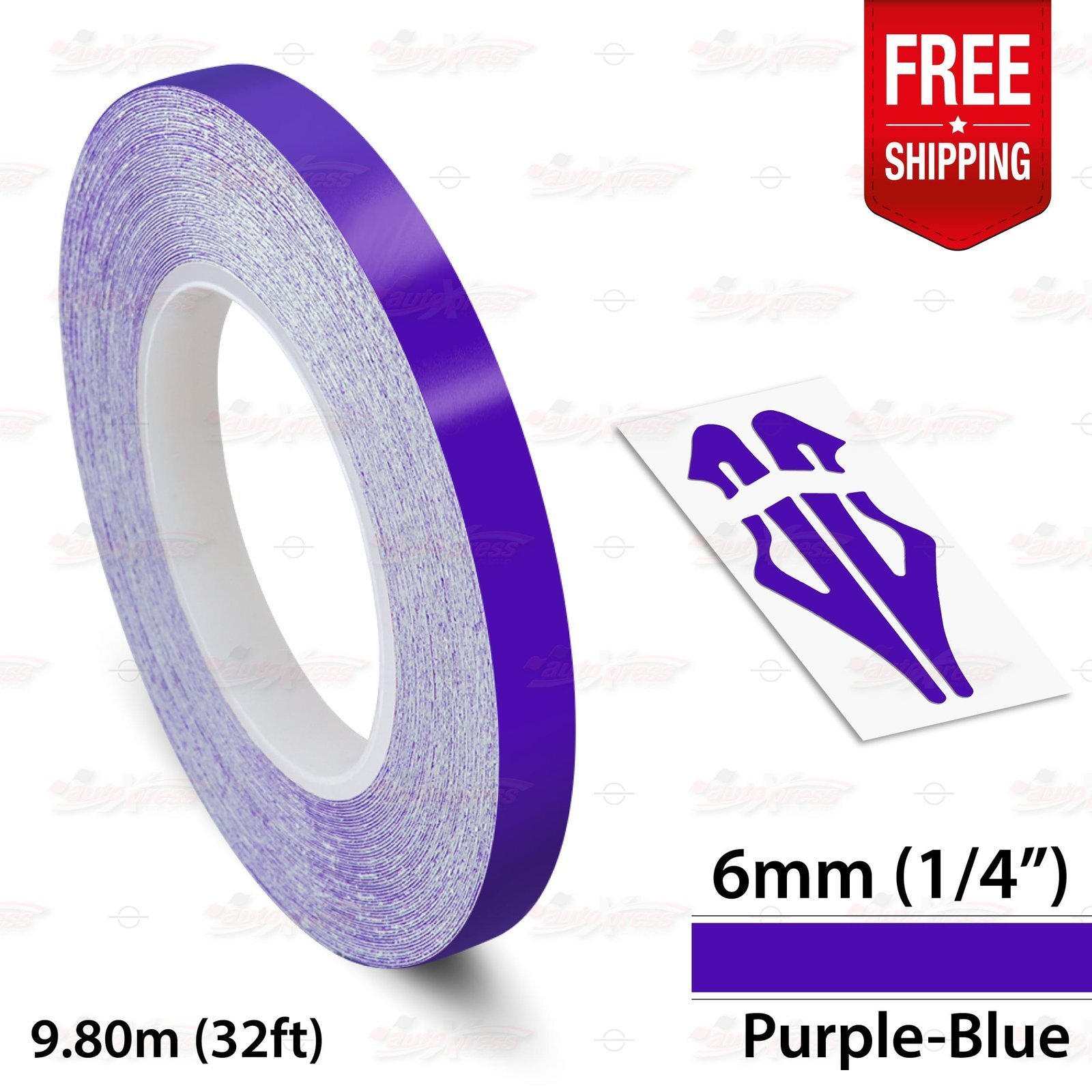 PURPLE-BLUE 1/4″ 6mm Roll PIN STRIPE Car Striping Line TAPE Decal Vinyl Sticker