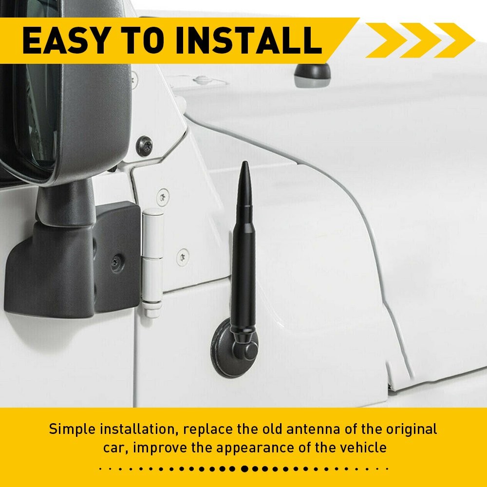 1/2Set For Jeep JK TJ Wrangler 1997-2021 Car Ford F150 Short Bullet Antenna Mast
