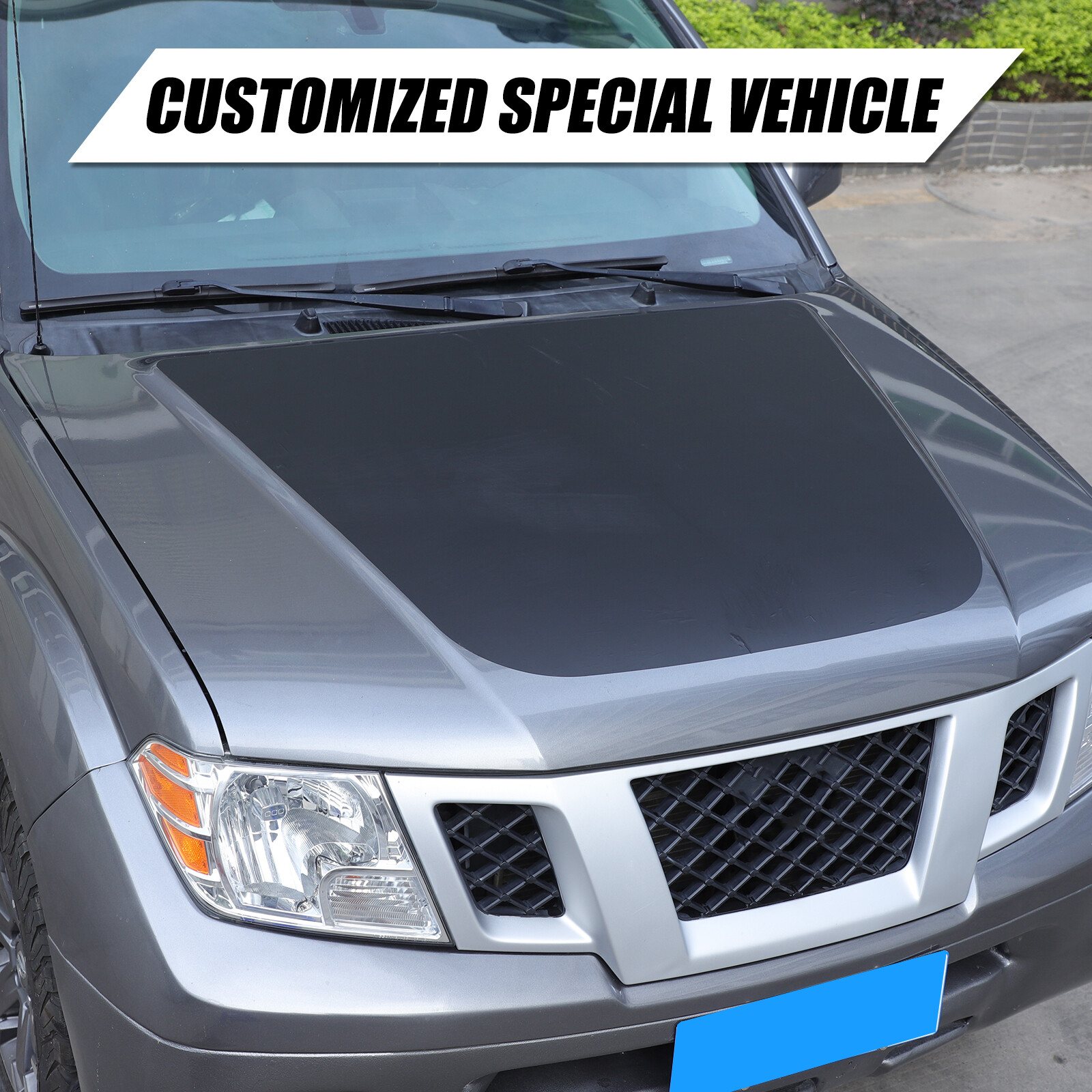 Black Front Exterior Hood Trim Sticker Decal For Nissan Frontier 2009-2017