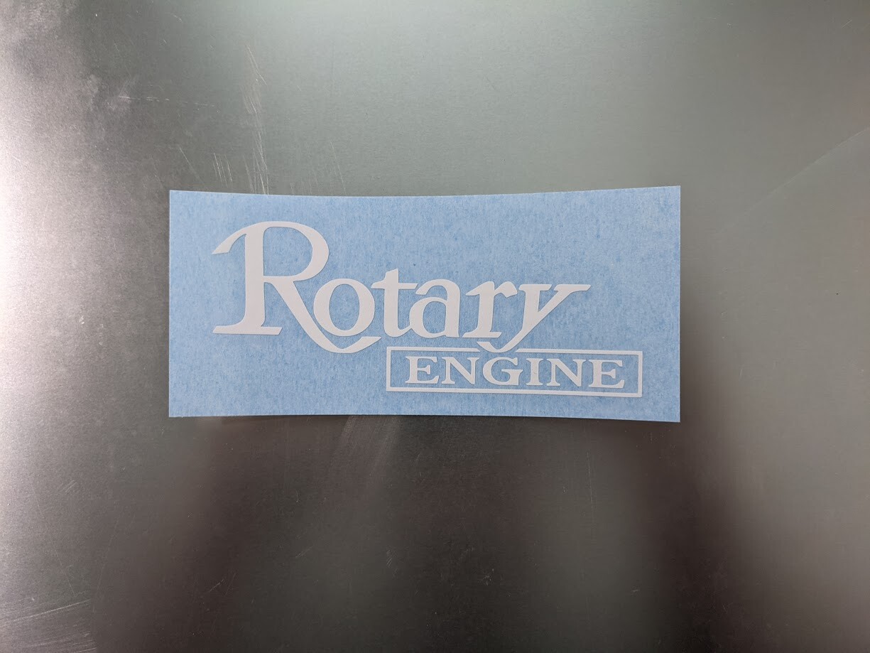 2 pack Rotary Engine Gloss White Vinyl Decal 5″ x 2″ (13cm x 5cm)