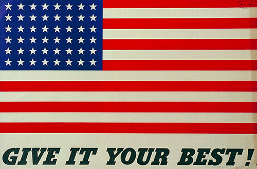 3×4 inch Vintage Art Poster GIVE IT YOUR BEST Sticker (military laptop cell)