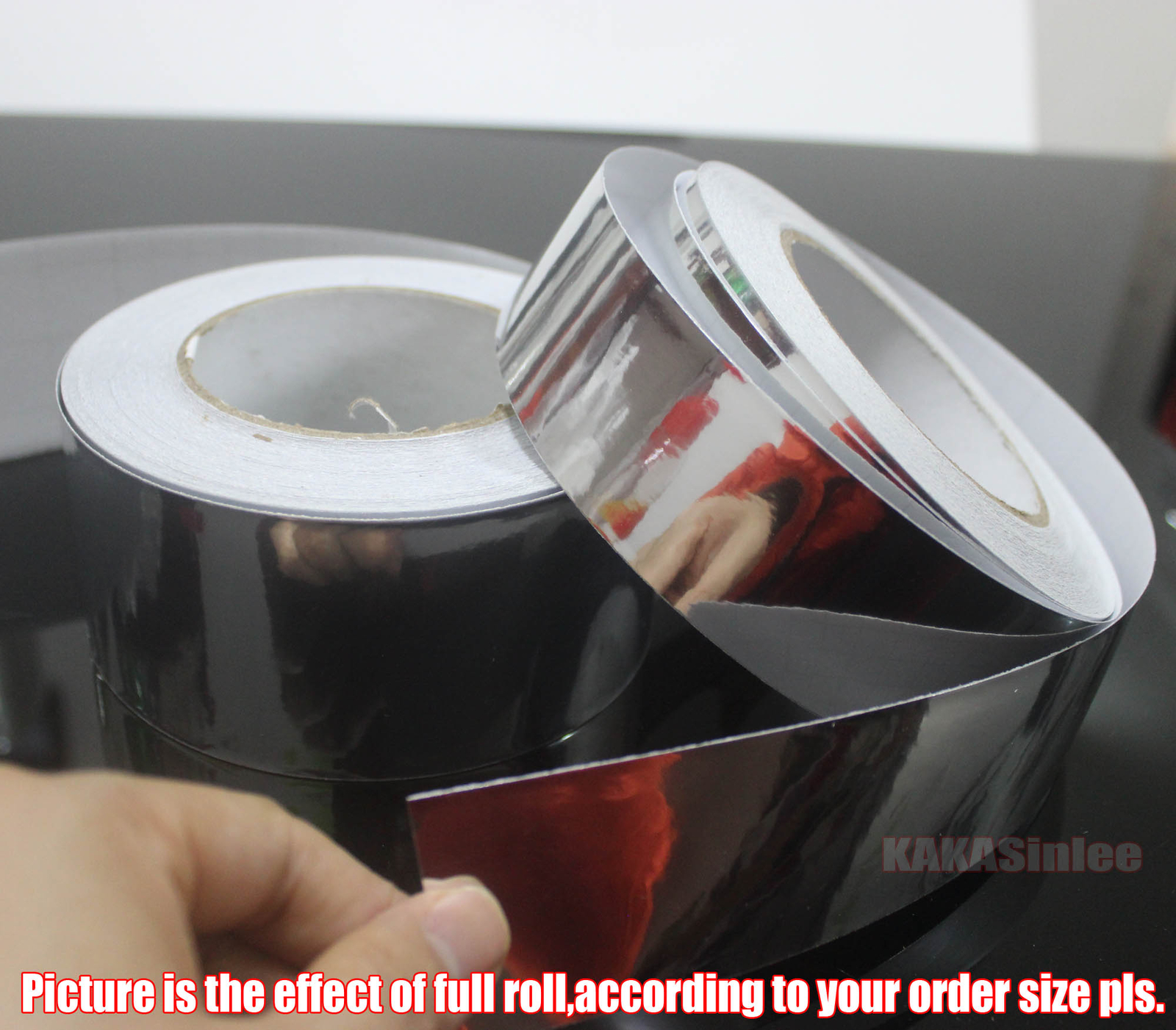 1.2″ x 120″ / Flat Silver Mirror Chrome Vinyl Decors Wrap Sticker Car Trim Decal