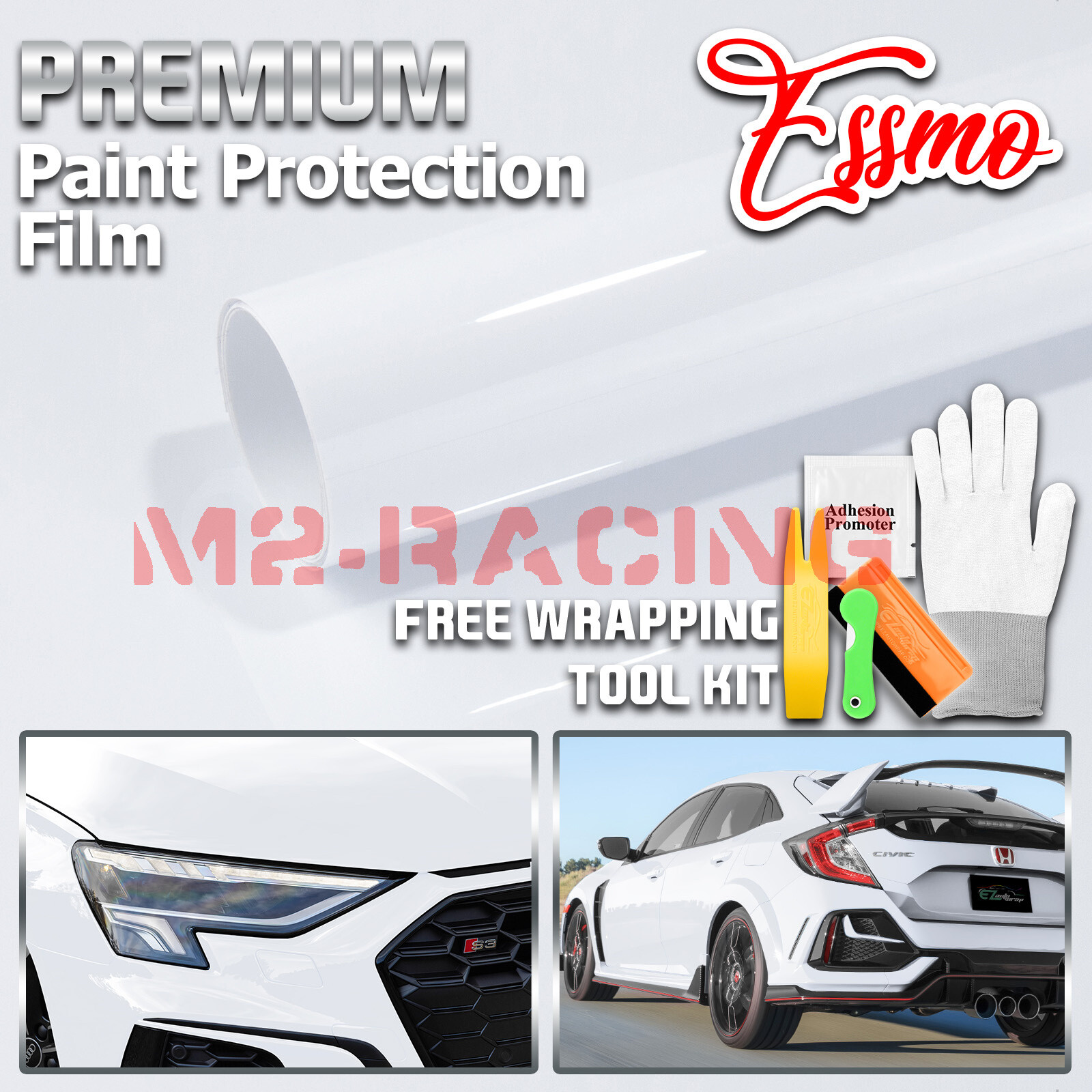 PPF Paint Protection Film Gloss Piano White Invisible Scratches Shield Wrap TPU