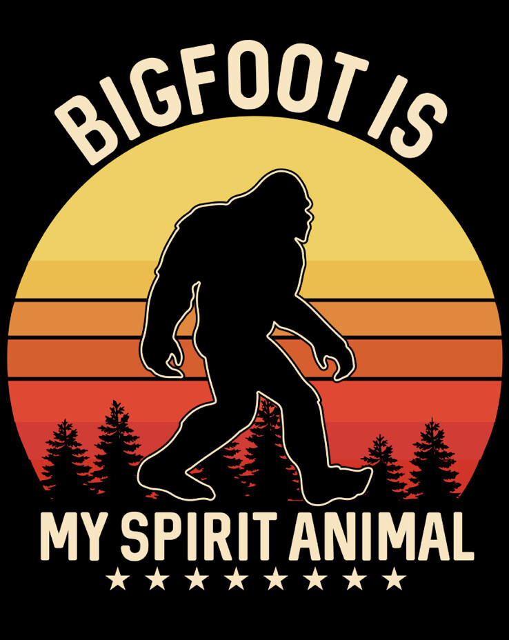 Sasquatch Sticker 2” Funny Bigfoot Is My Spirit Animal Paranormal Squatch Yeti