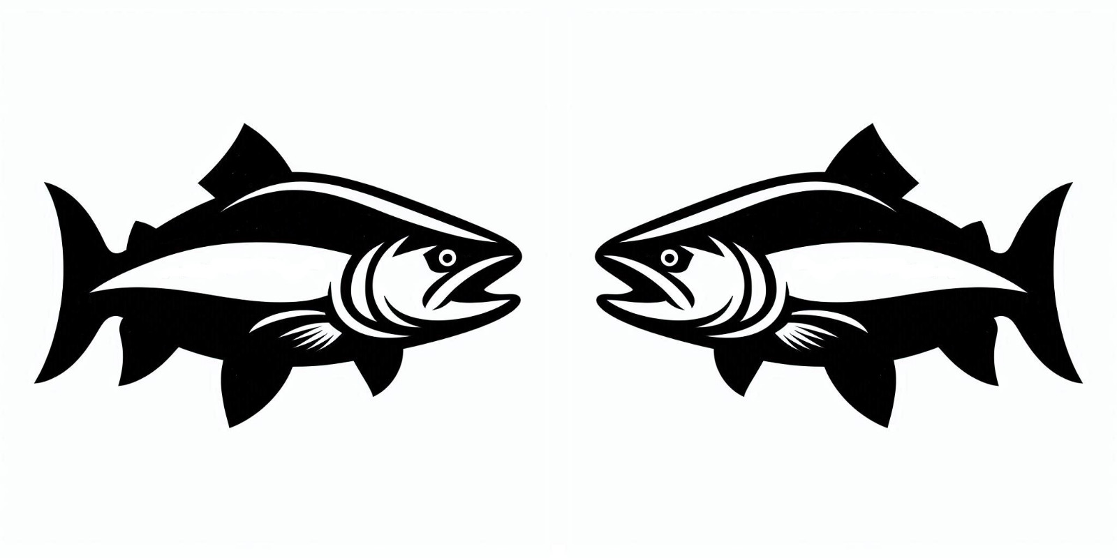 Big Salmon Trout Fish Fishing Outdoors Vinyl Decal Sticker Left Right or Pair