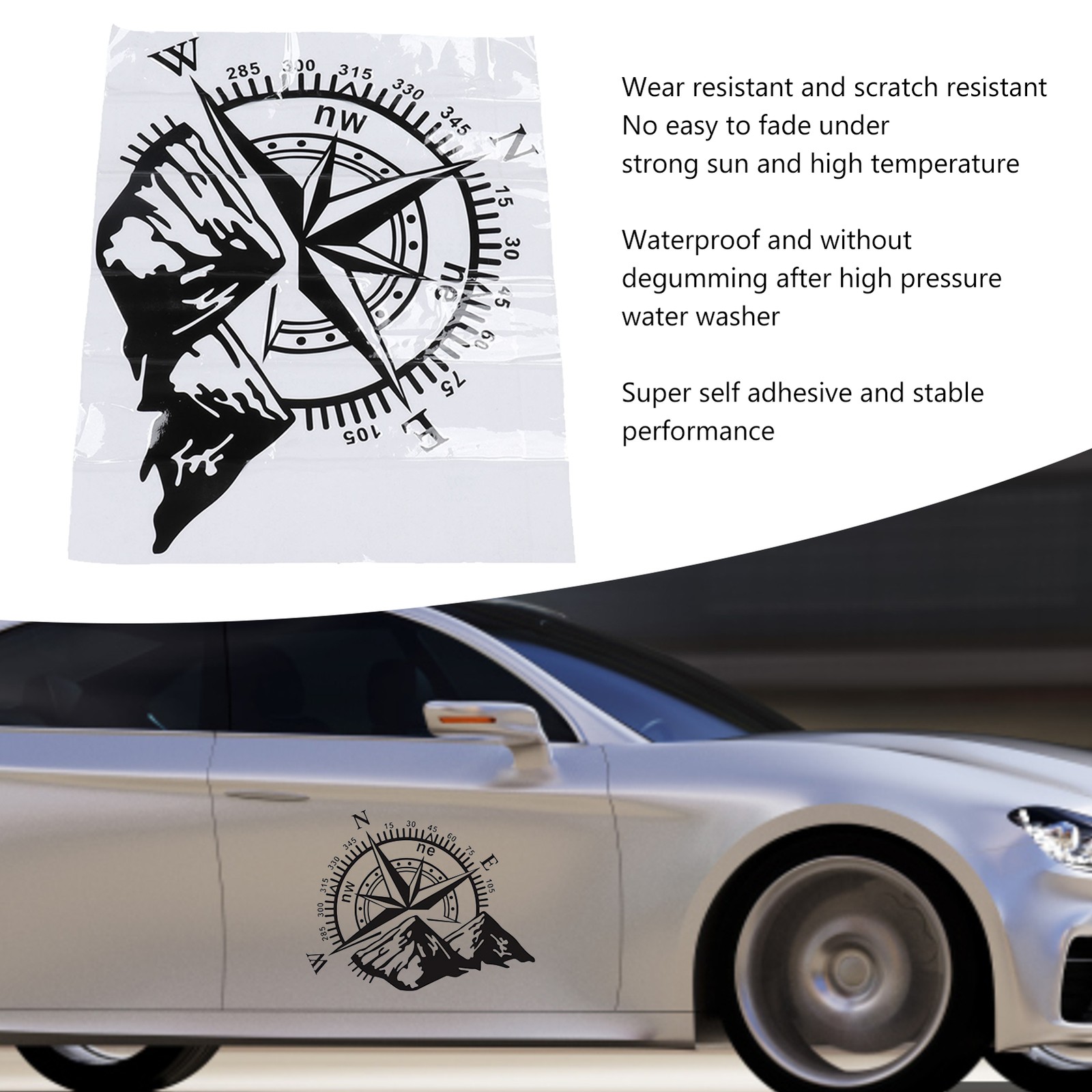 »Car Decal Vinyl Mountain Decal Removable Fade Resistant 19 X