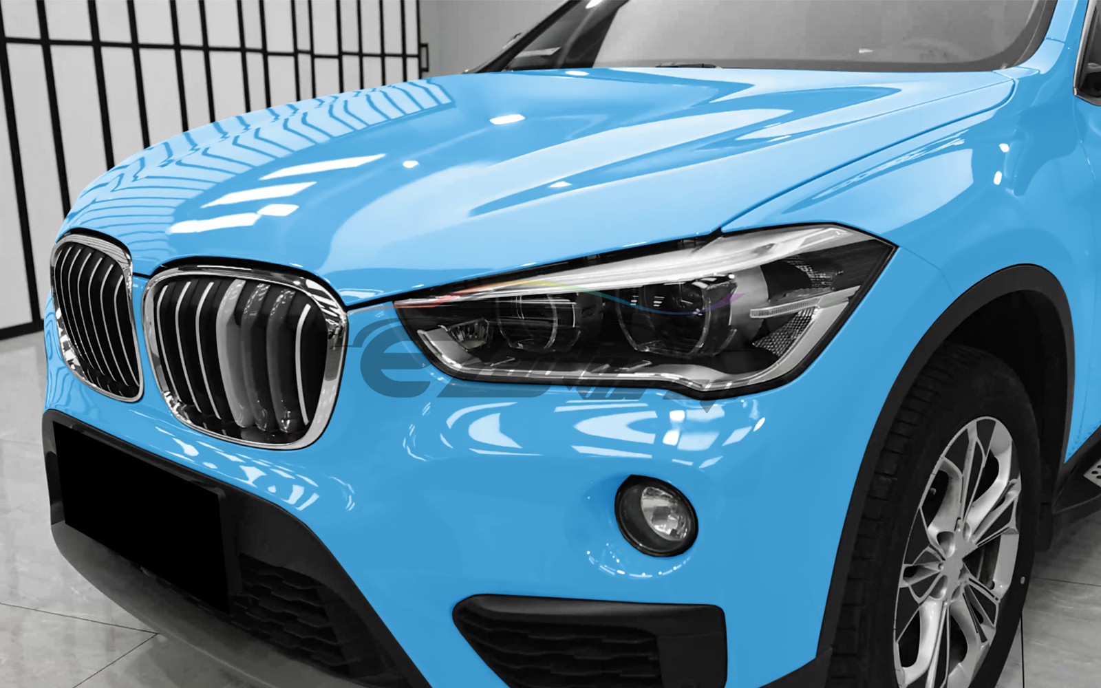 ESSMO PET Super Gloss Baby Blue Car Vehicle Vinyl Wrap Decal Glossy Like Paint