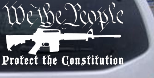 We The People Protect The Constitution Car or Truck Window Decal White 10X5.4