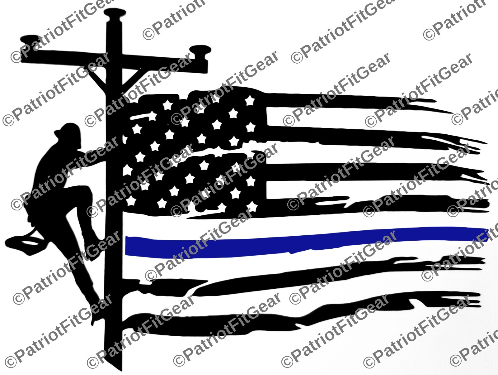 Lineman,Back The Blue,Support Law Enforcement,Line Life,Custom Vinyl Decal