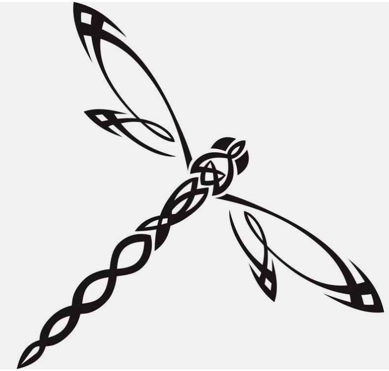 Dragonfly Tribal Braid Phone Sticker (2 Inch) Cool Waterproof Vinyl Decal