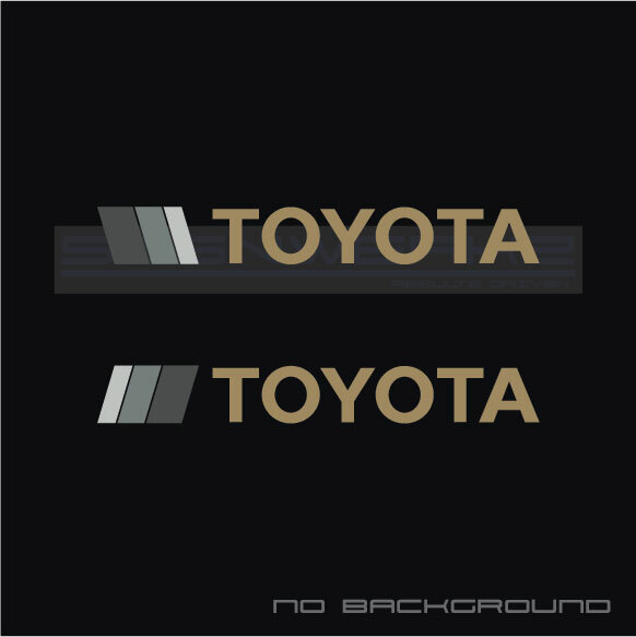 Retro Toyota Stripe decals Classic Left Right Gray Pair