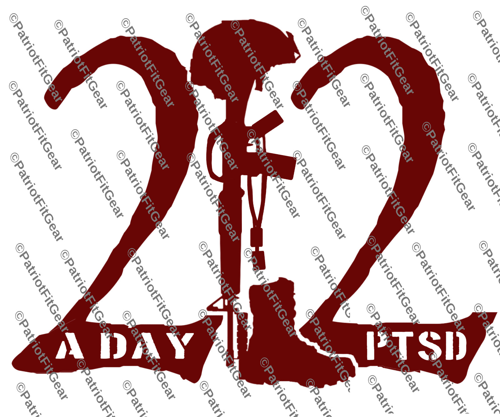 Veteran 22,PTSD,The War Within,22 A Day,Support Our Troops,Custom Vinyl Decal