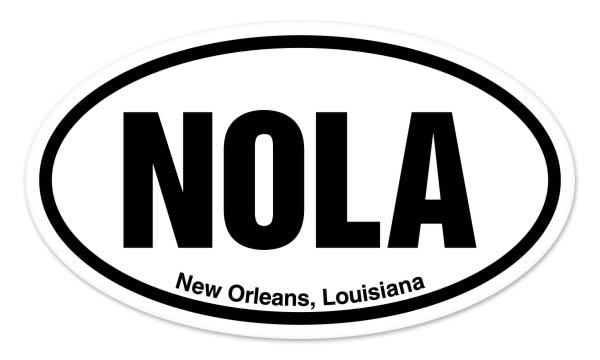NOLA New Orleans Louisiana Oval car window bumper sticker decal 5″ x 3″