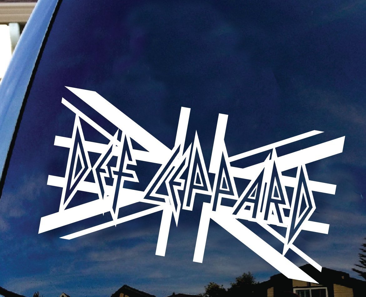Def Leppard British Rock Band Logo sign silhouette car truck laptop 9″ White