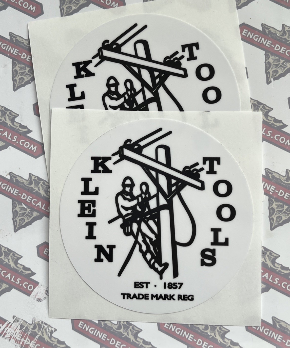 Klein Tool Box Logo Lineman 1960’s 1857 Decal 2 for 1