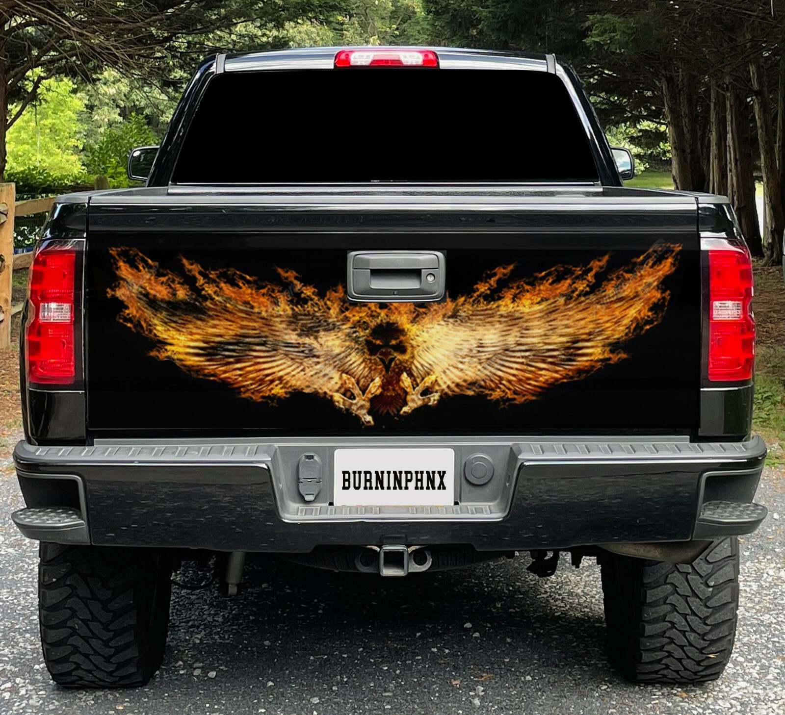 Tailgate Wrap BURNING PHOENIX Vinyl Decal Universal Fit – Truck Back Graphic
