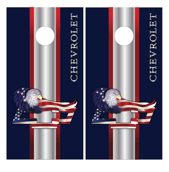 Chevy Chevrolet American Eagle Cornhole Board Toss Game Vinyl Sticker Wrap Skin