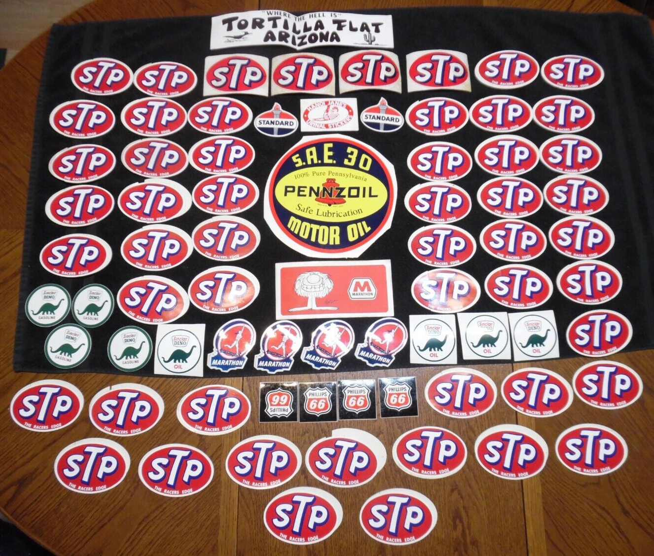 Vtg NOS Decal Stickers STP PENZOIL MARATHON SINCLAIR STANDARD OIL Gas Use On Can