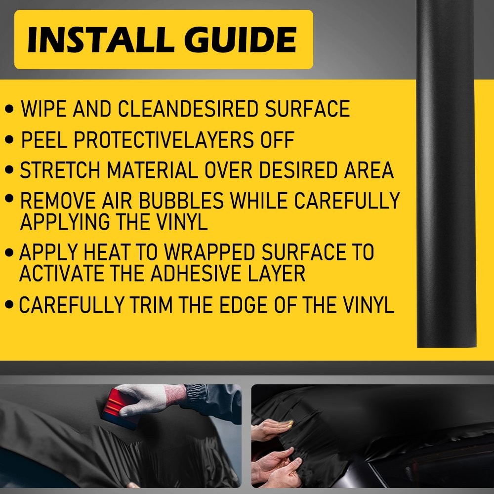 Matte Flat Black Vinyl Film Wrap Sticker Decal Bubble Free Air Release Channel D
