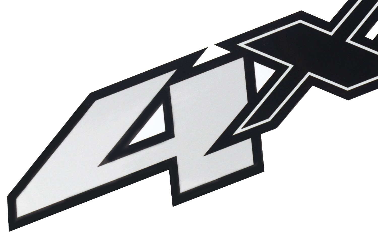 2Pc 2007-2013 4X4 Sticker Vinyl Decals Nameplate Truck Bedside Silver Black