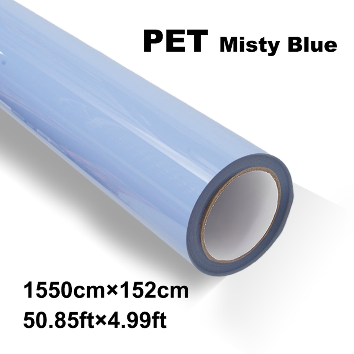 5FTx50FT PET Dusty Blue Vinyl Wrap US Stock Gloss Car Wrap Air Release