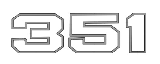 Two-Color 351 Emblem Decal Small Block Ford Windsor Cleveland V8 Sticker
