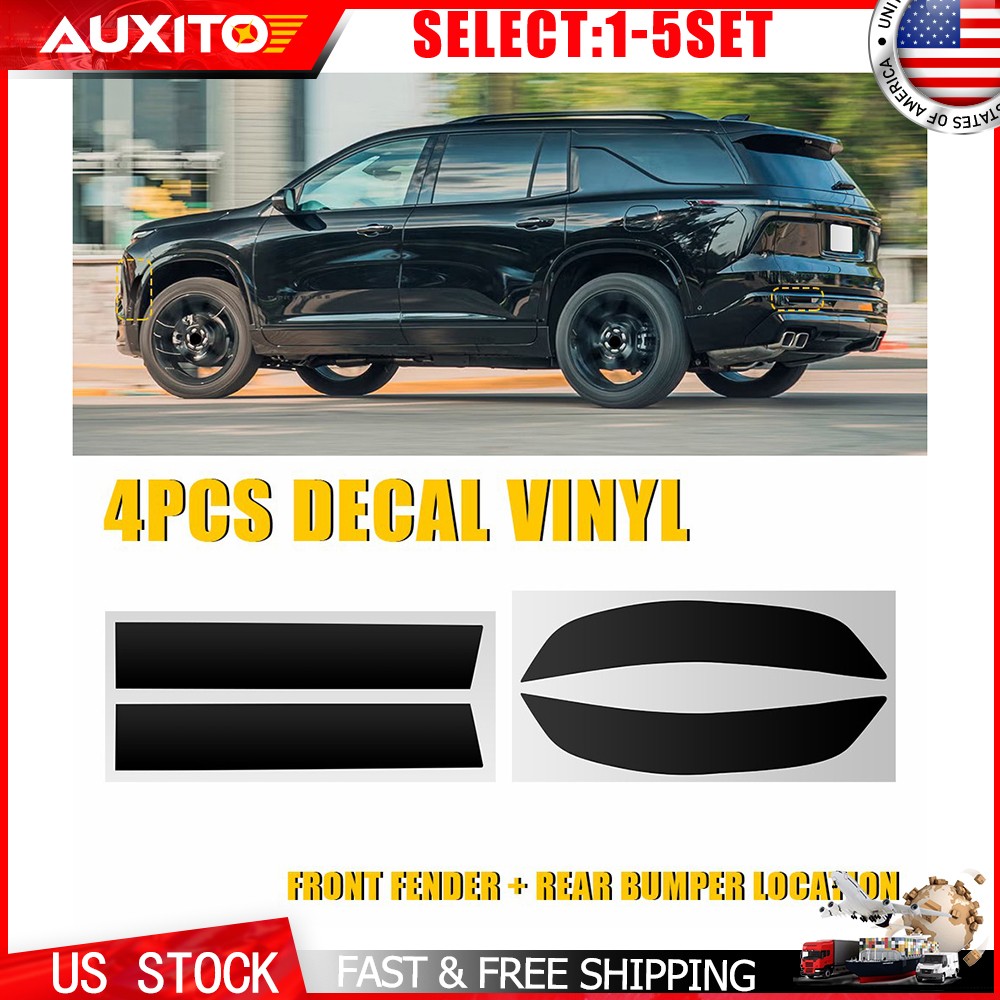 For 24+ Chevrolet Traverse Front And Rear Reflector Smoke Tint Vinyl Decal 4-20X