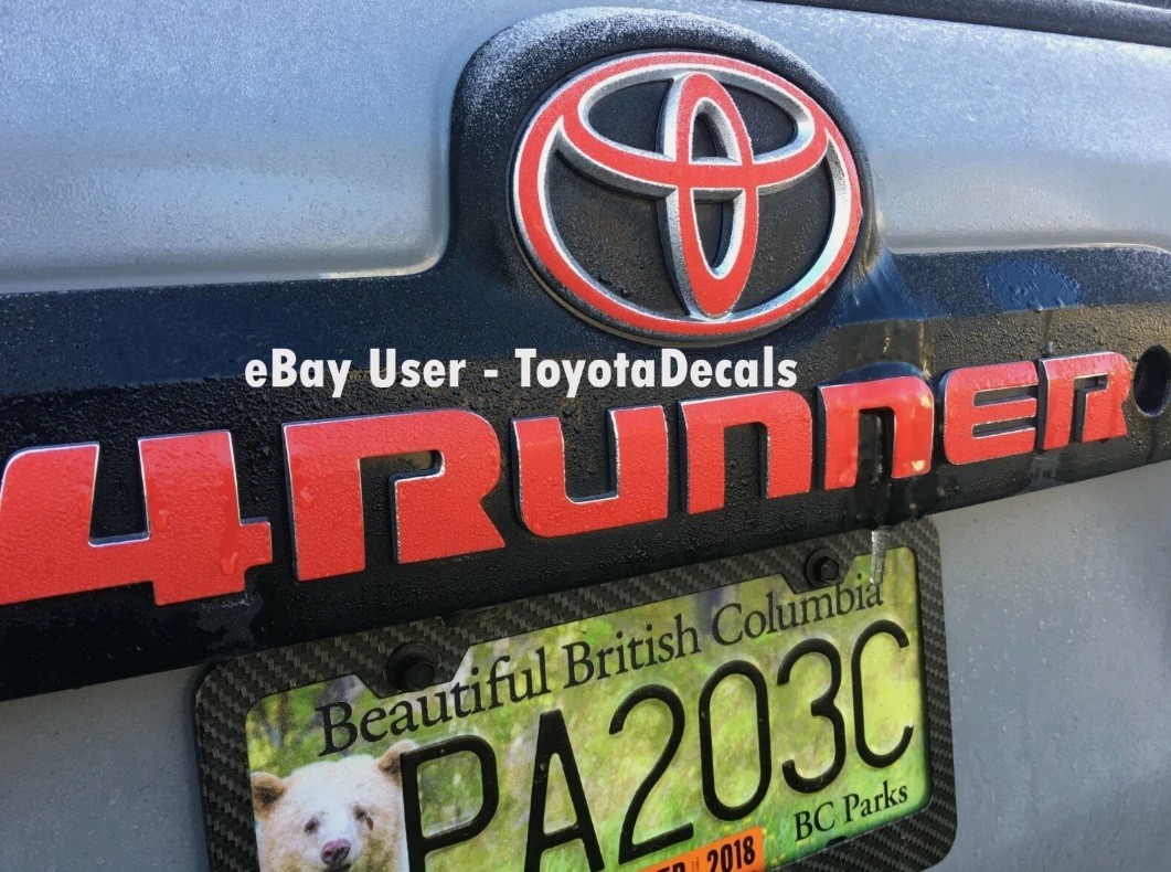 Toyota 4Runner Rear Emblem Decals – 2010 2011 2012 2013 2014 2015 2016 2017 2018