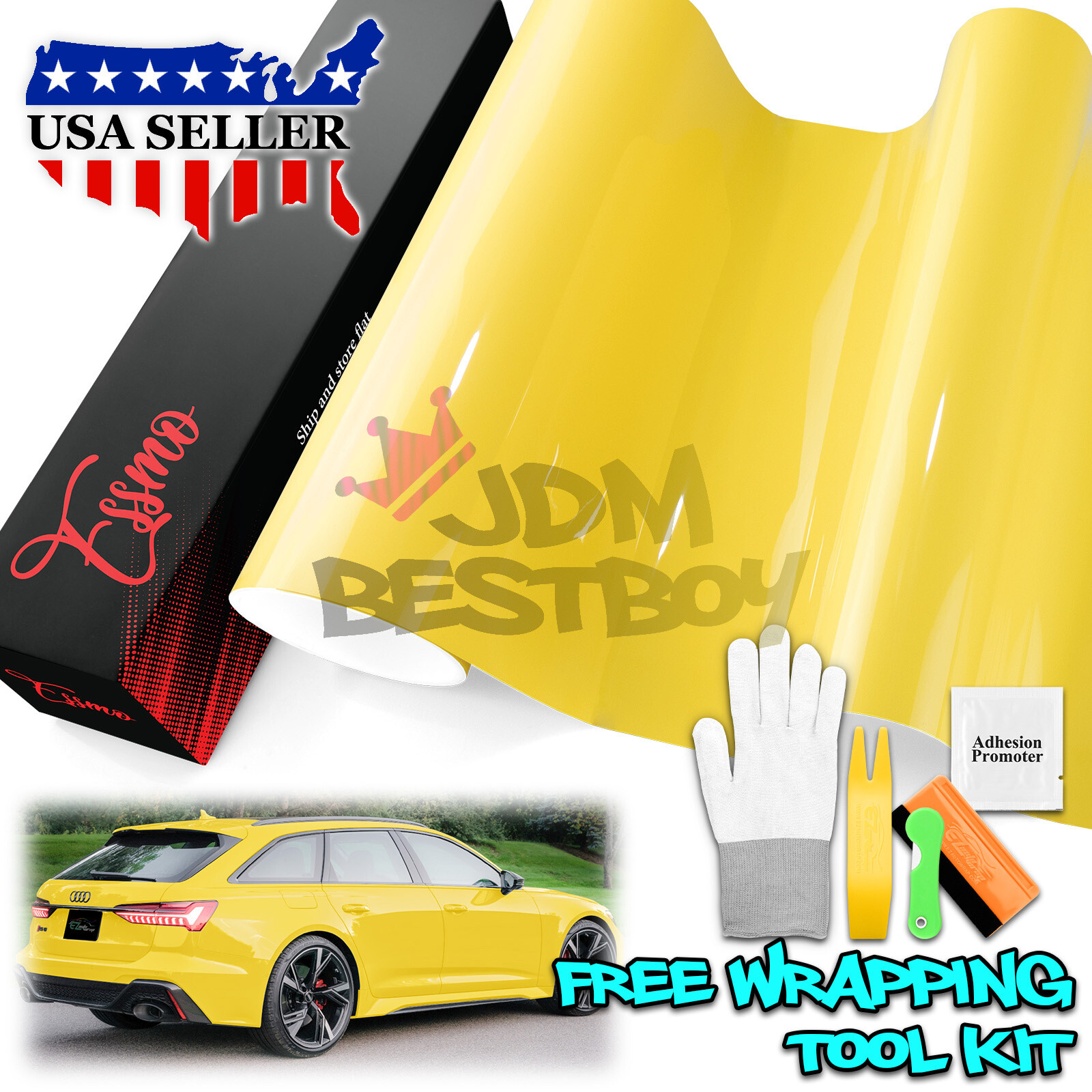 5FTx10FT PPF Paint Protection Film Gloss Lemon Yellow Invisible Scratches Shield