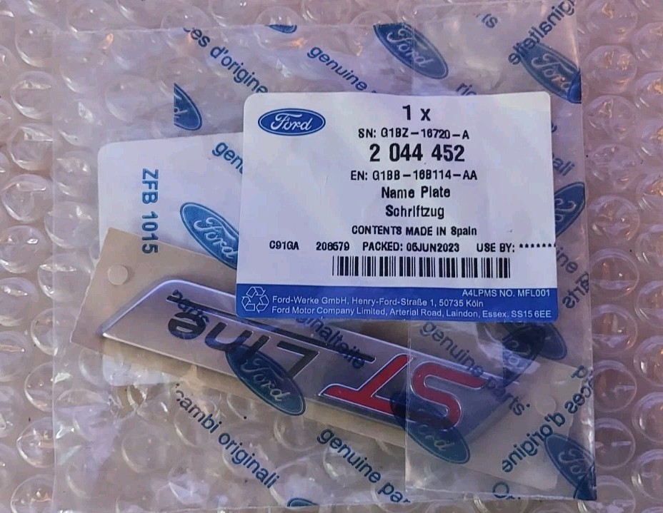 Ford ST LINE Logo Badge Emblem Original 2044452 100% Genuine Ford Part