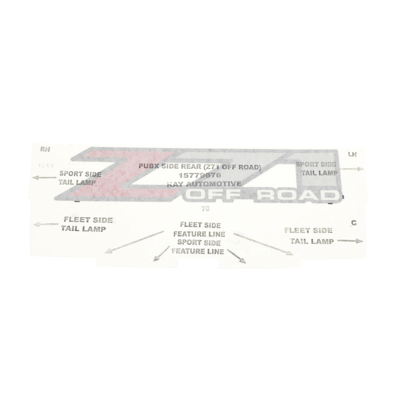 OEM Right or Left Z71 Offroad Bedside Decal 99-07 Silverado Sierra 15779676