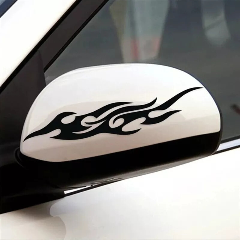 2pcs Car Stickers Reflective Flame Cars Decoration Fire Auto Mirror Sticker