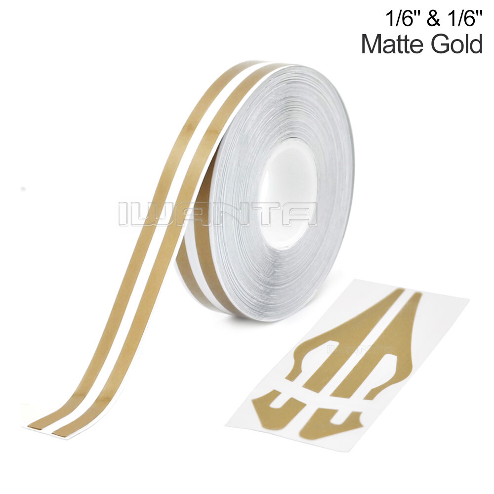 1/6″ & 1/6″ Matte Gold Pinstriping Pin Stripe DIY Line Vinyl Decal Sticker 32ft