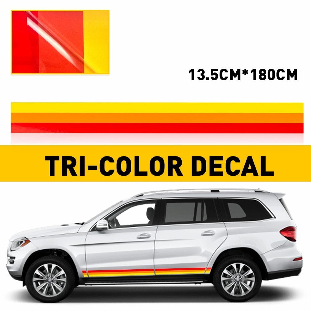 1/2set TRI-COLOR Side Rocker Stripes Decal Vinyl Sticker For All Toyota Tacoma L