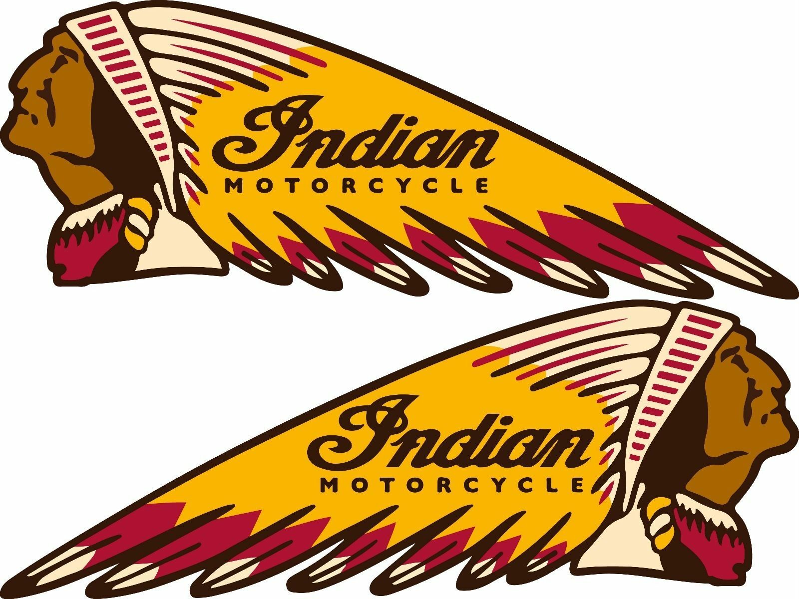 Indian Motorcycles War Bonnet Vinyl Decal/Sticker – 3.5″ x 1.5″ Helmet/window