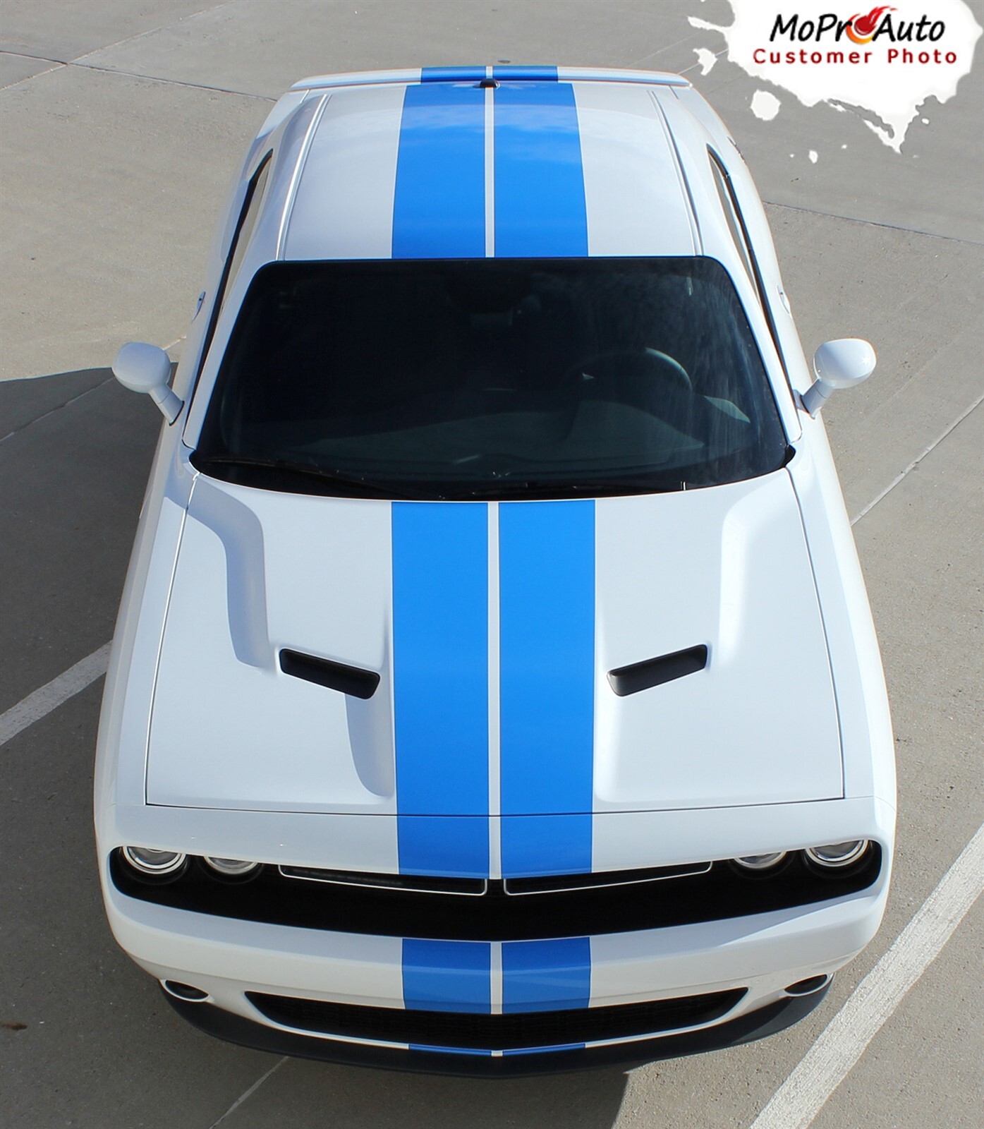 2015-2023 for Dodge Challenger Racing Stripes Rally Hood 3M Graphics Kit Decals