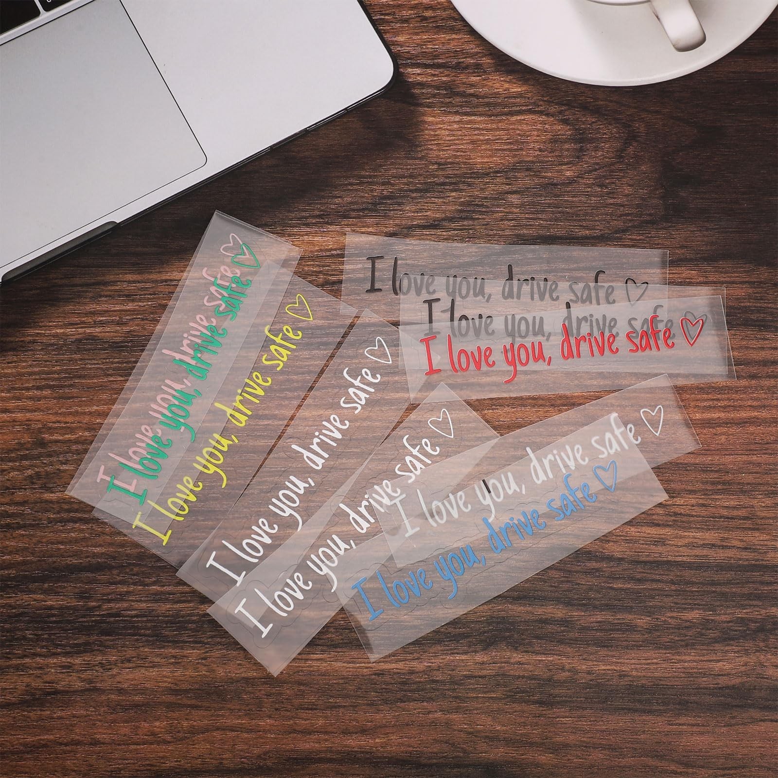 Tinoaly 10 Pcs I Love You Drive Safe Mirror M, As Shown in the Picture