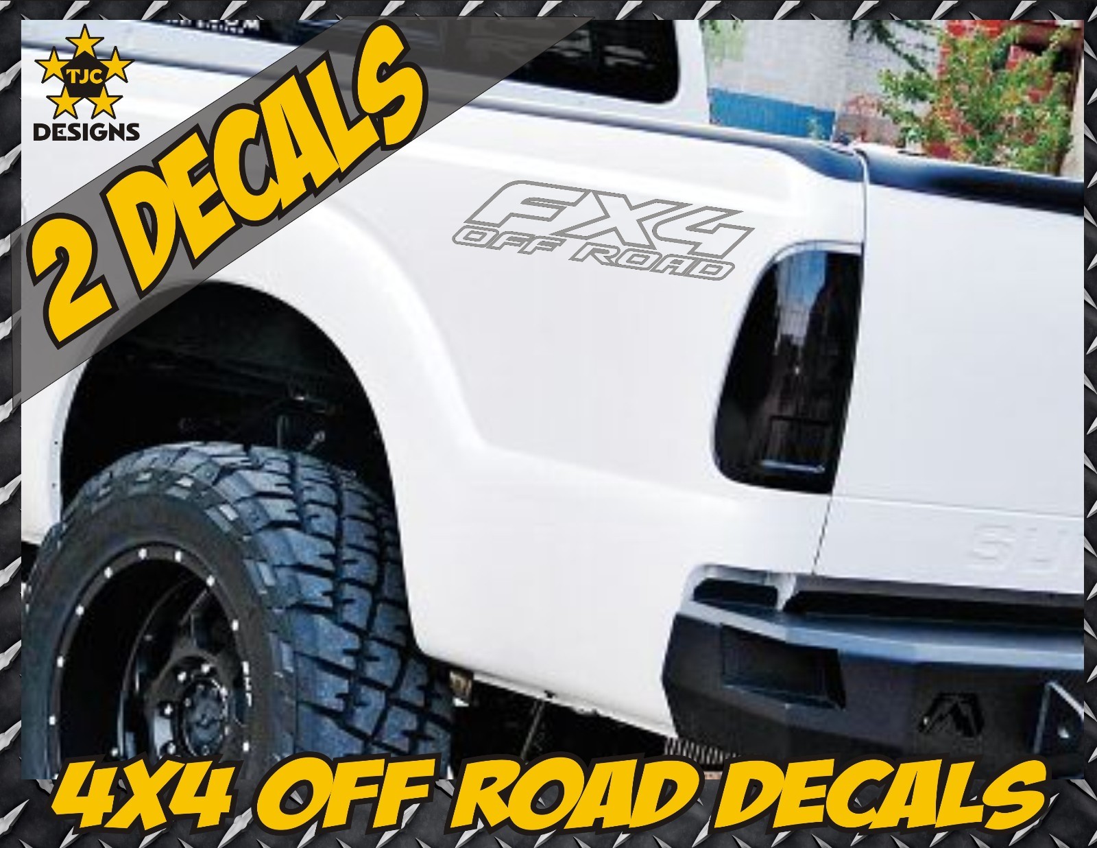 Fx4 OFF ROAD METALLIC SILVER Truck Bed Decal Set for Ford F150 Super Duty Ranger