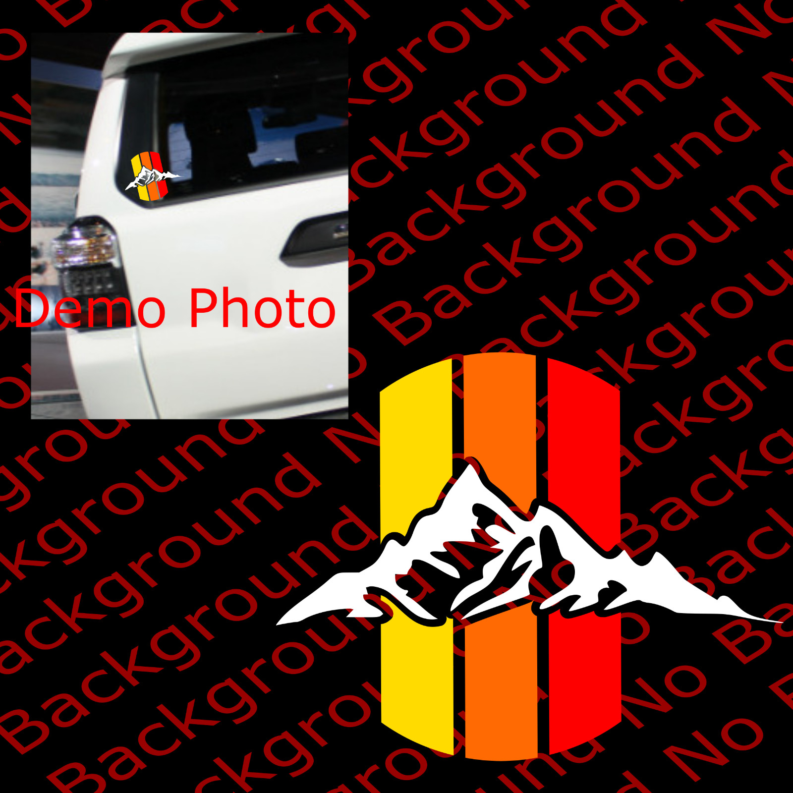 MOUNTAIN LIFE Retro Rainbow Color Stripes Vinyl Decal Fits 4Runner Tacoma TY009
