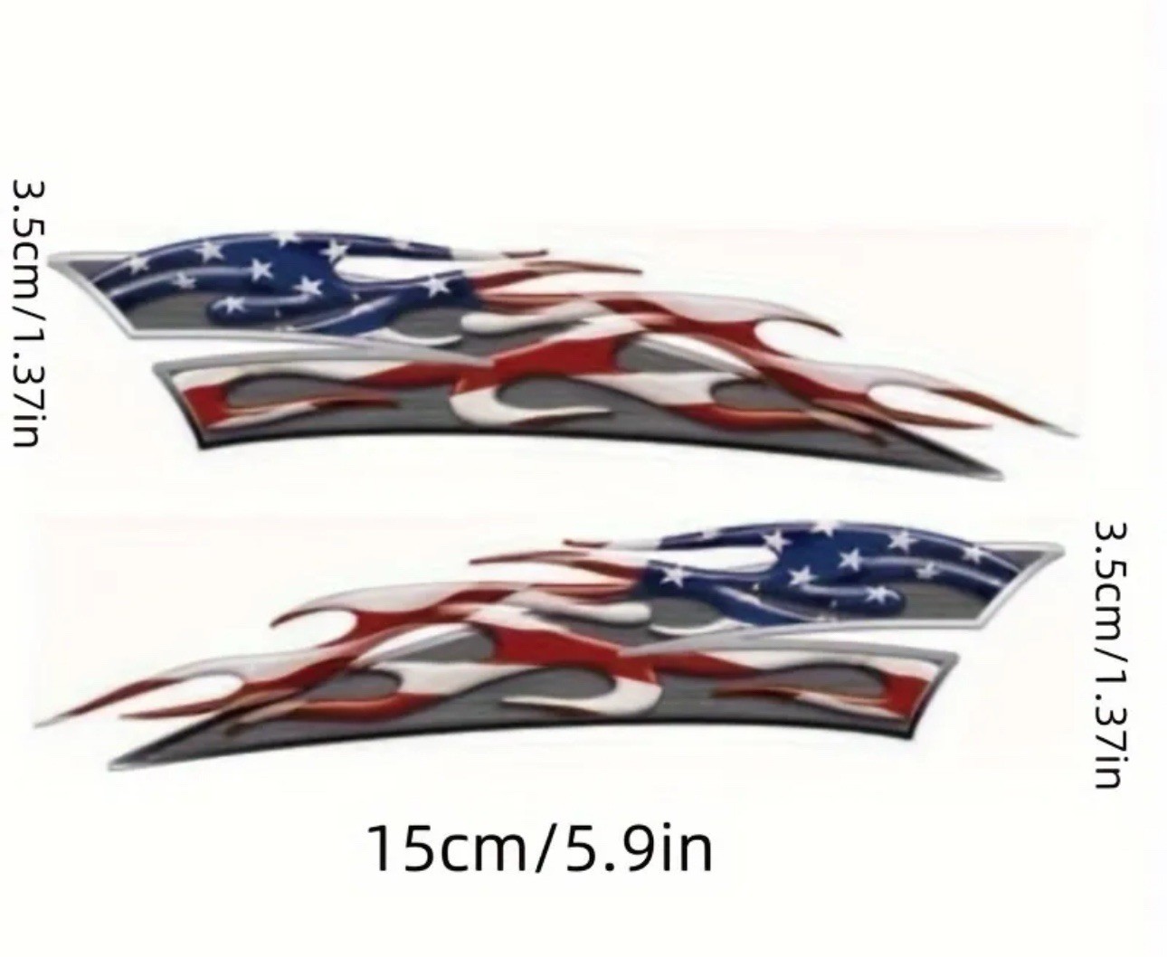 United States USA Flag 6” Inch Flame Patriotic Vinyl Sticker Decal Set 2PCS