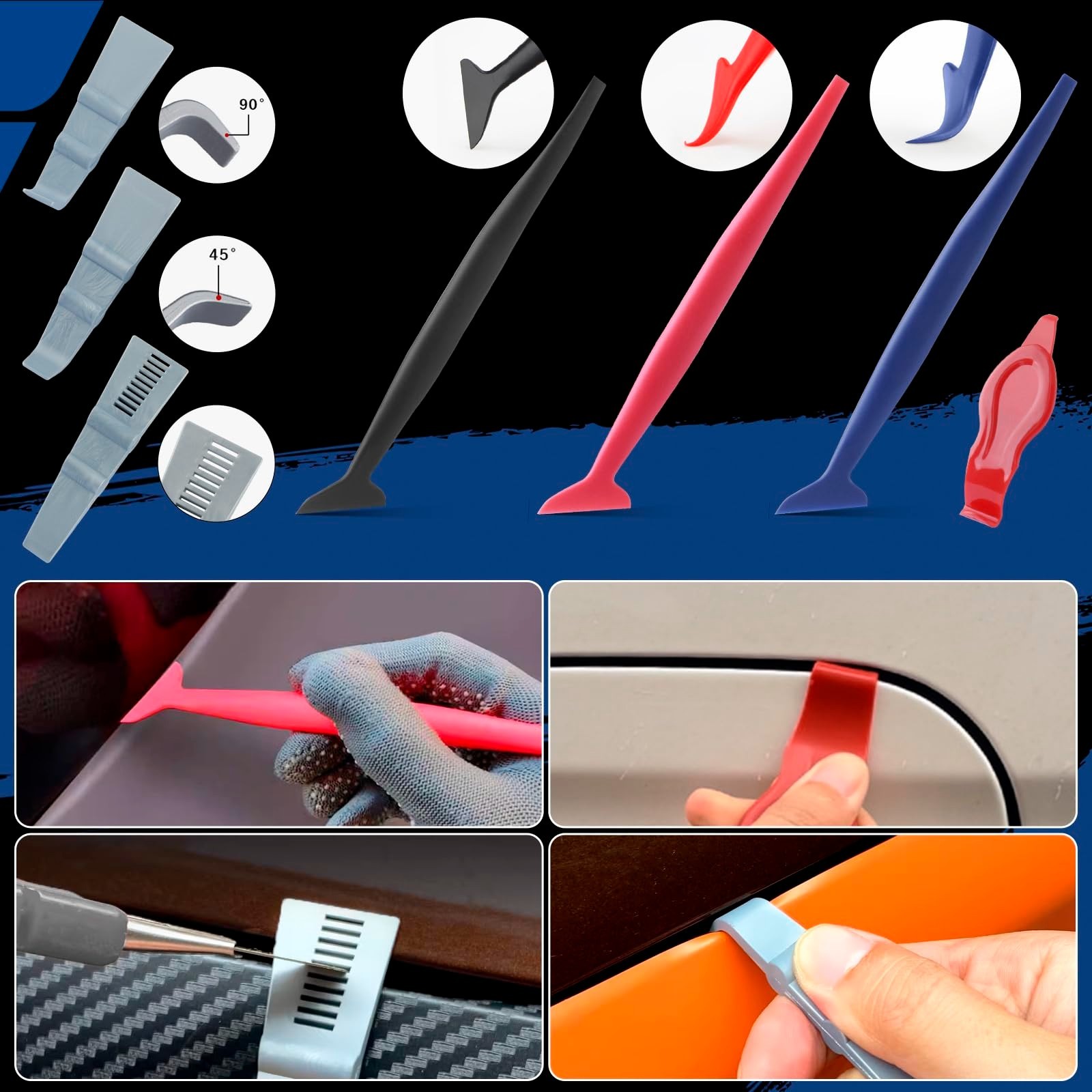 Vinyl Car Wrap Film Tool Kit Window Tint Application Squeegee Installation