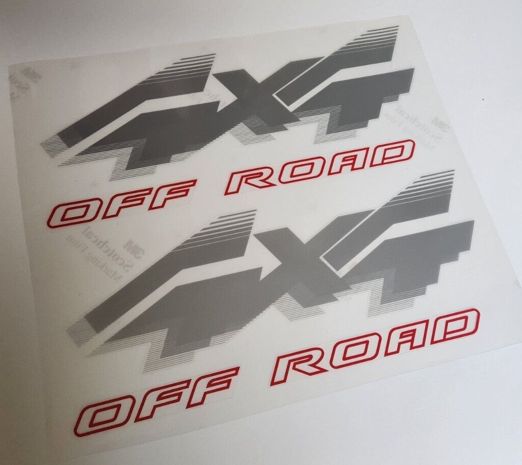 Pair 4×4 or 4×4 Off Road Decals fit 1992-1996 Ford F150, Bronco, etc TOP QUALITY