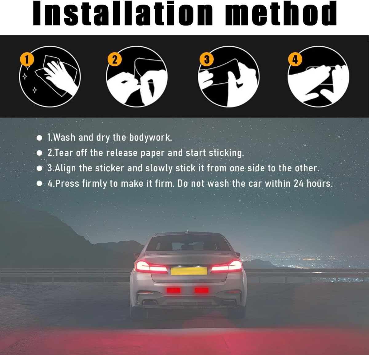 Reflective Stickers for Cars – 20 PCS Waterproof and Scratch-Resistant