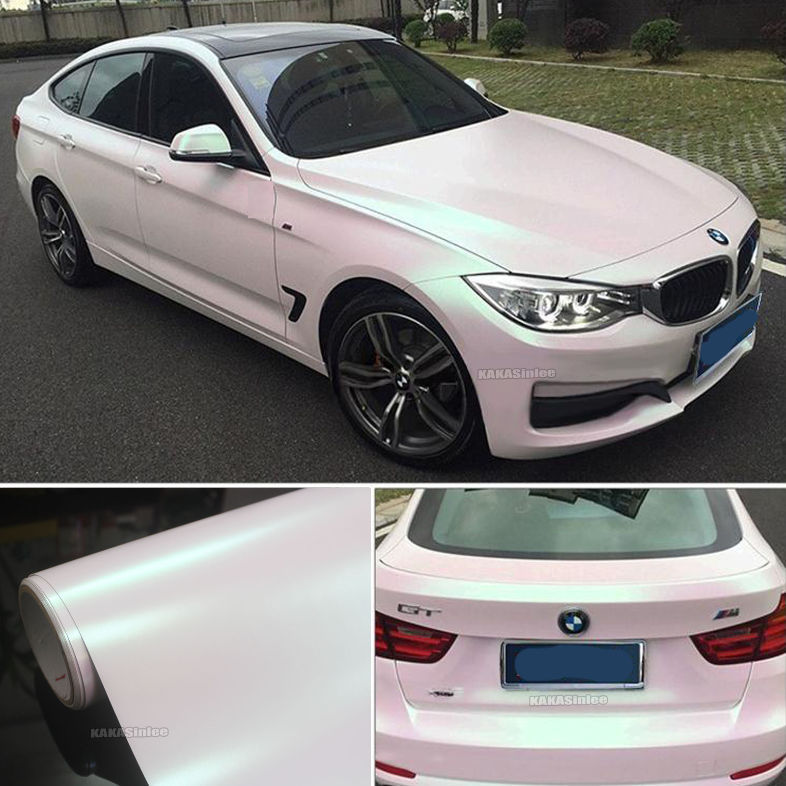 50FT X 5FT Car Wrap Satin Dawn White Pearl Matte Chrome Vinyl Sticker Stretch US