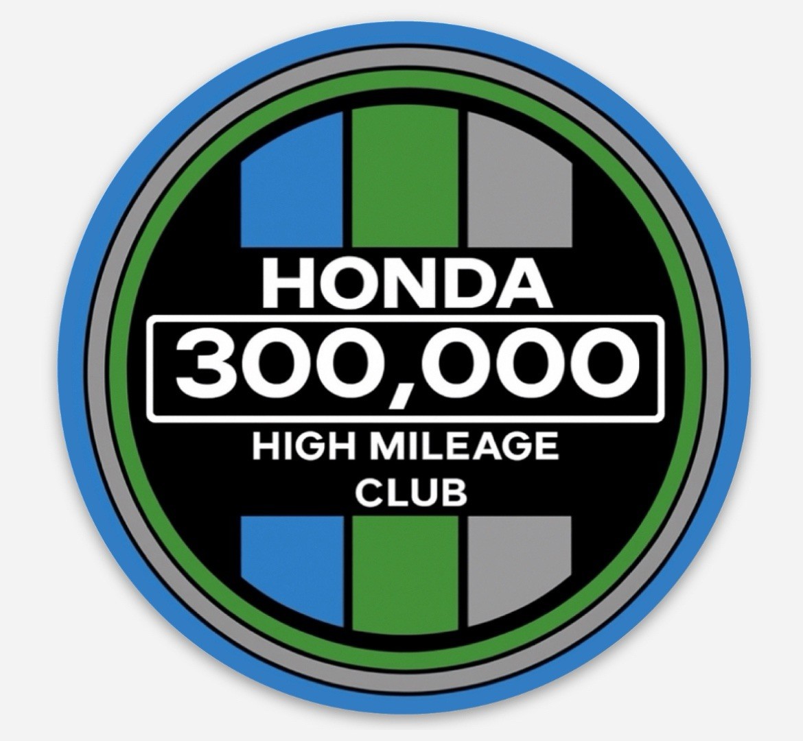 Retro HONDA High Mileage Club Vinyl Decal Sticker Civic, Accord, CRV 2”