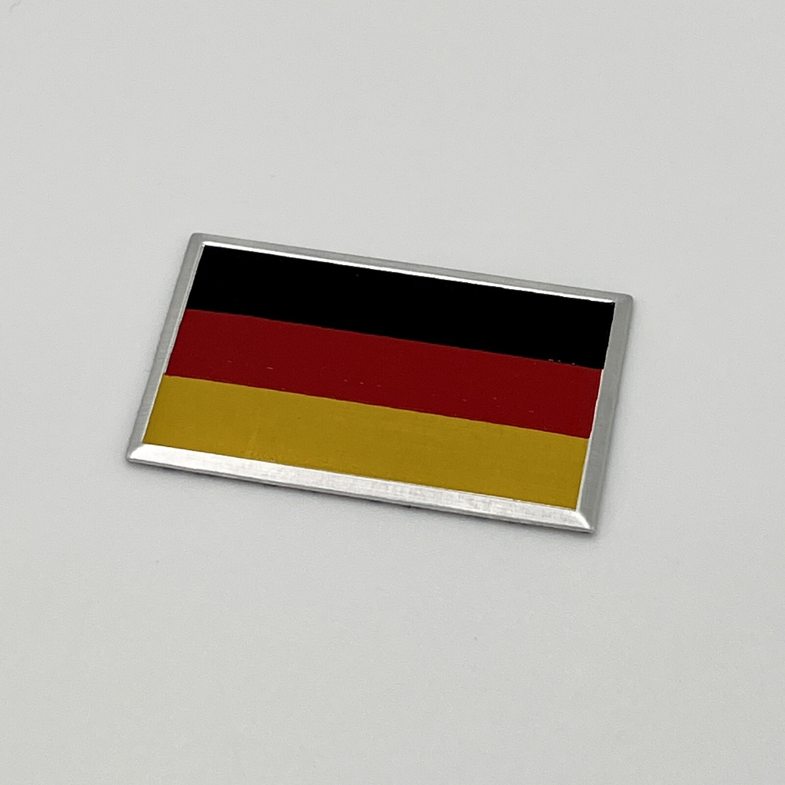 Germany Flag Car Emblem Badge Decal Deutschland Sticker 1″x 1.5″ Aluminum NEW